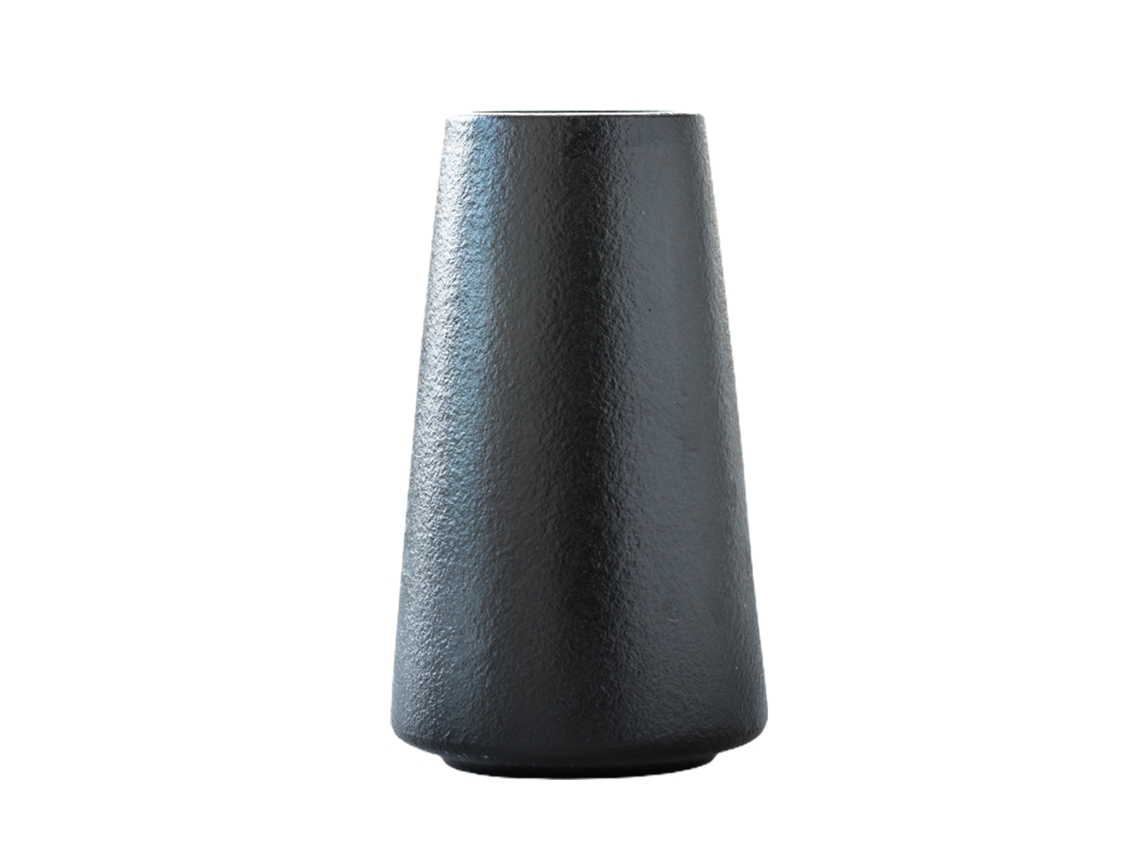 Vaso Cerâmico Preto Boca Larga Mate