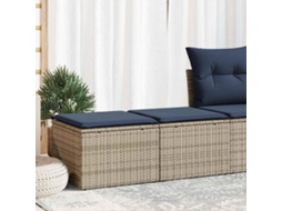 Vidaxl 2 Pcs Conjunto Sofás Jardim Almofadões Vime Pe/acácia Cinzento