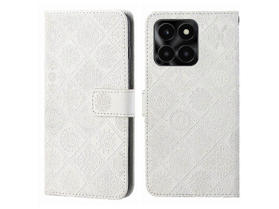Capa De Couro Para Celular Com Padrão Étnico Em Relevo