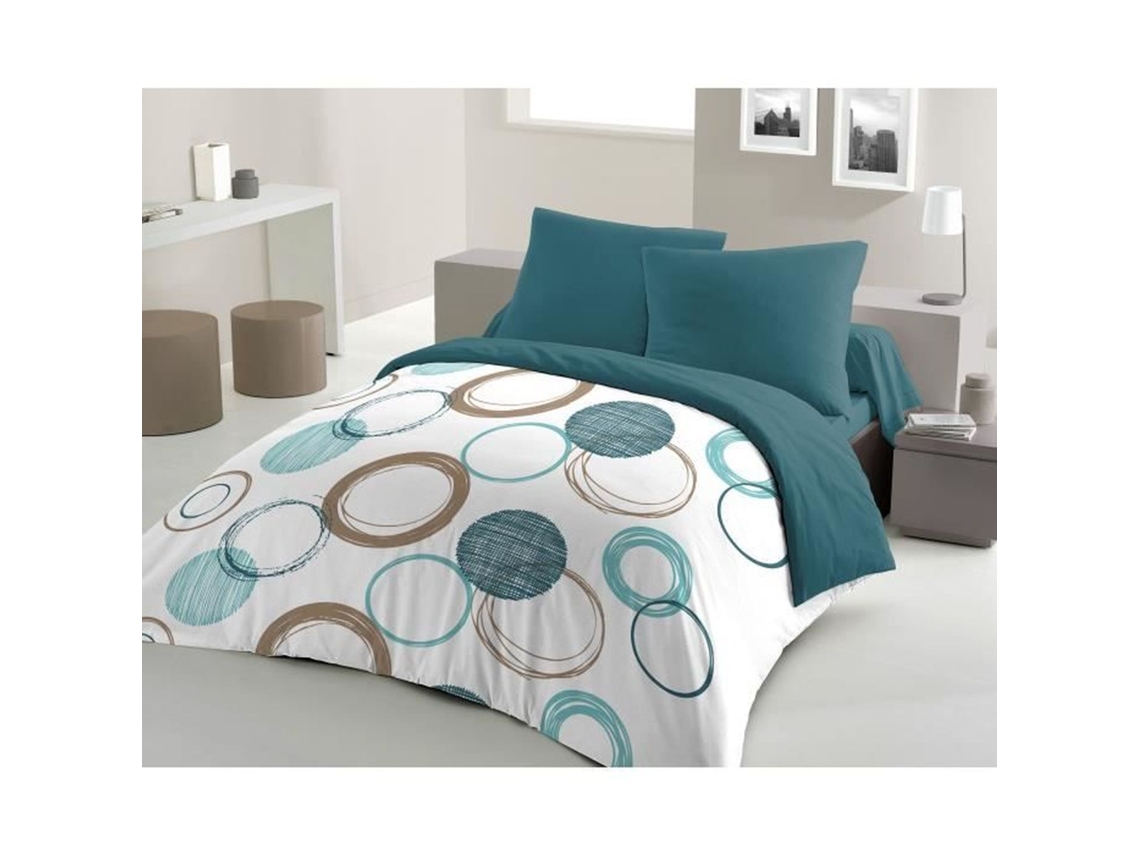 Conjunto edredão - edredão 240 x 260 cm + 2 fronhas 63 x 63 cm - Azul pato HOME LINGE PASSION
