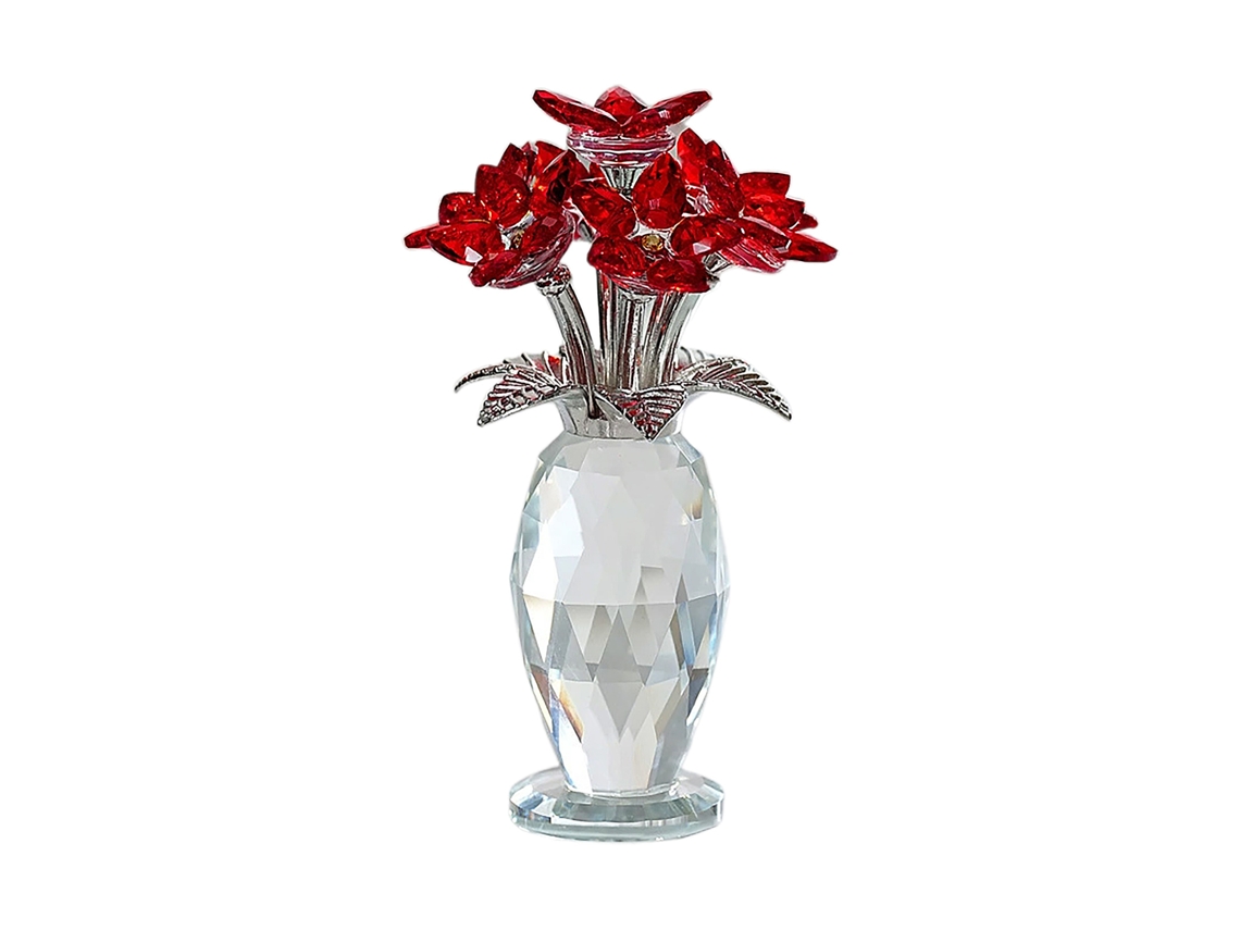 Laxiscreed Flor De Cristal Vermelha Para Decoração Romântica De Mesa De Casamento