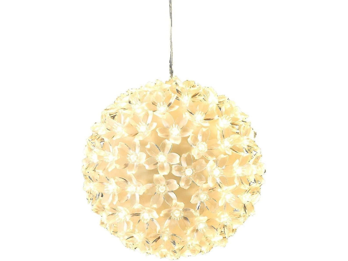 Enfeite Decorativo, Formato De Bola, 15 Cm, 100 Leds, Cor Branca Quente, Tema De Natal, Aplicação Doméstica Versátil Em Diferentes Espaços
