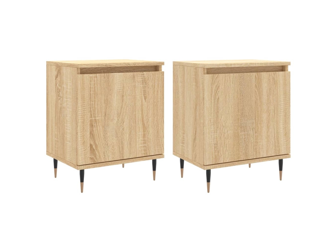 Bedside Cabinet, Bedside Cabinets Vidaxl Marrom Madeira Processada (n/a)