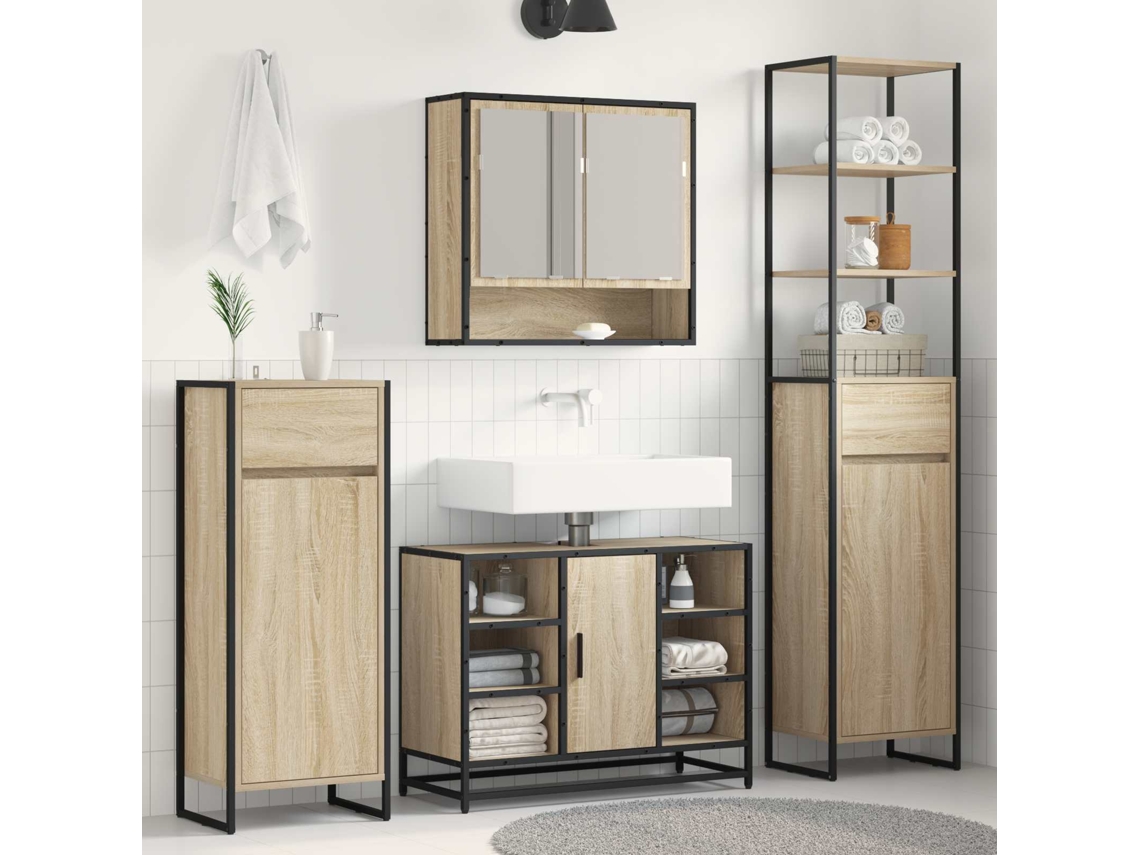 Vidaxl Armário De Banheiro Sonoma 40 X 30 X 180 Cm