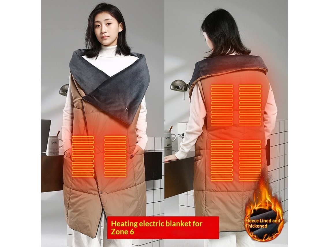 Manta Térmica Cinza Tengoo Com 6 Zonas De Aquecimento Controle De Temperatura Triplo Lavável Inteligente E Quente Para Camping De Inverno No Carro