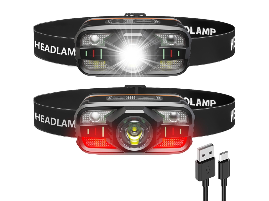 Lanterna De Cabeça Led 2000 Lúmens Com Sensor De Movimento