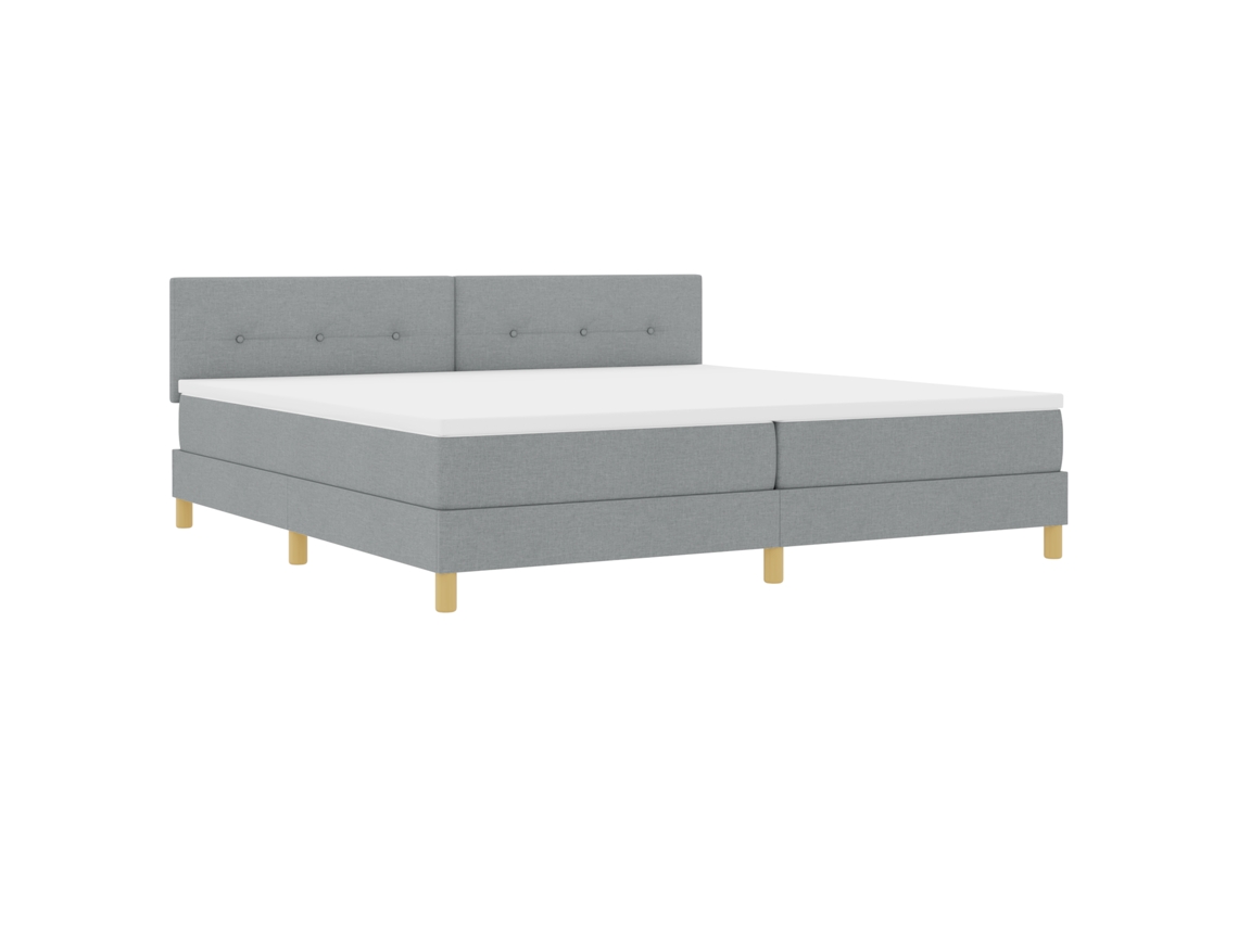 Cama Box Com Colchão & Led Cinza-claro Vidaxl Tecido (200x200 Cm)