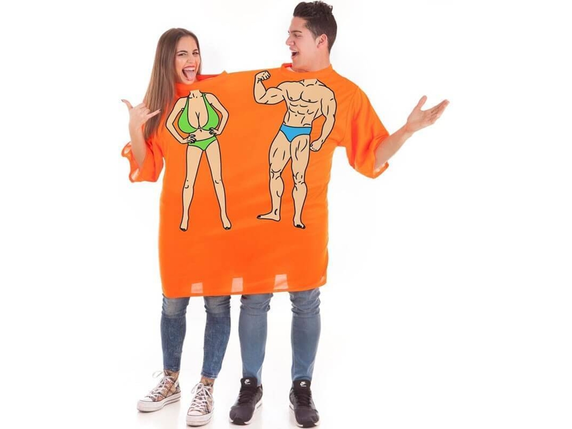 Fato Unisexo DISFRAZZES Camiseta Dupla Vamos À Praia (Tam: Tamanho Único)