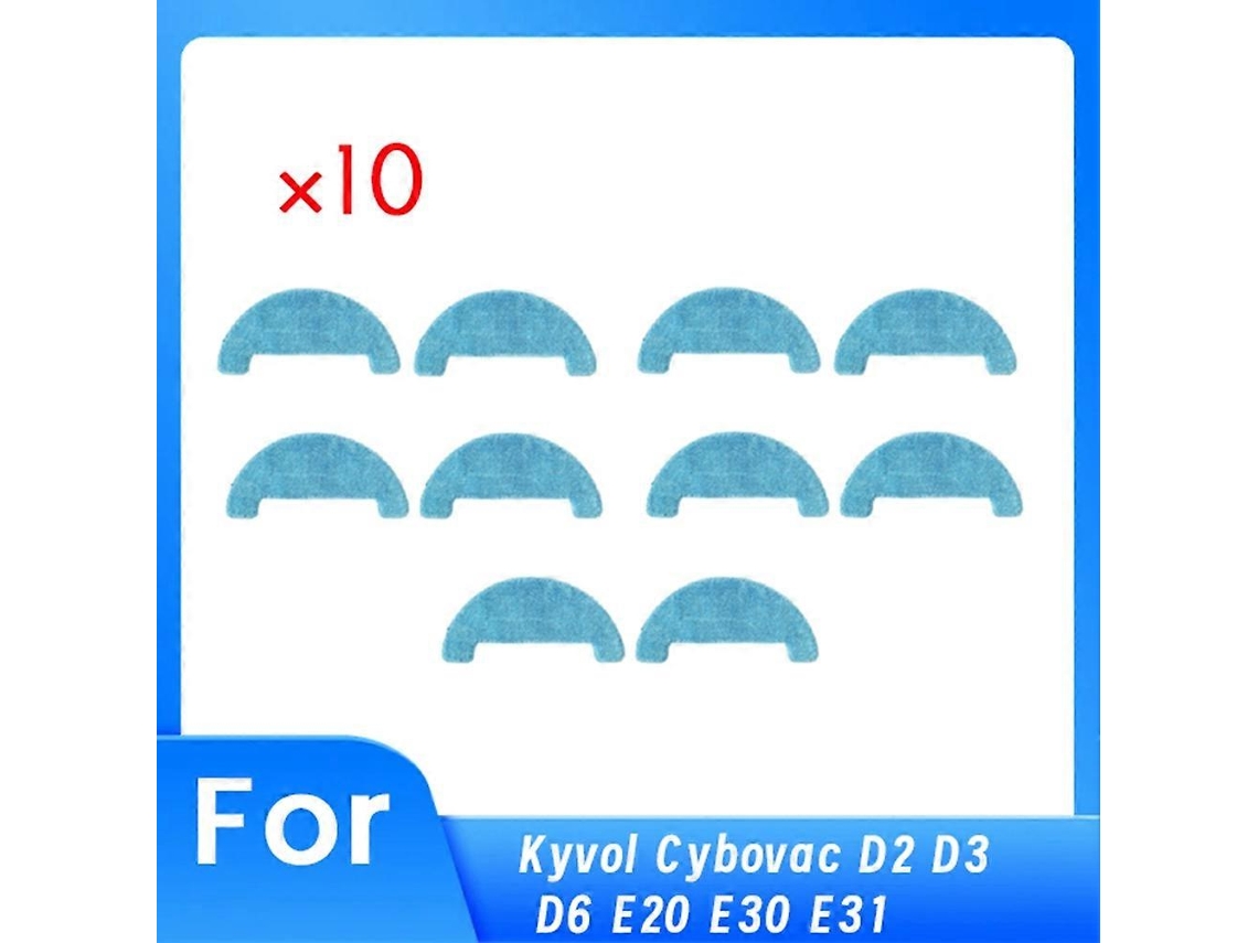 Conjunto De 10 Panos De Limpeza Para Aspirador Robô Kyvol Cybovac D2 D3 D6 E20 E30 E31, Proporcionando Maior Eficiência De Limpeza._ozo