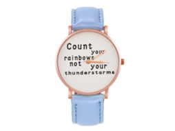 Reloj De Cuarzo Unisex Con Correa De Cuero Pu Zhoulianfa Azul Claro
