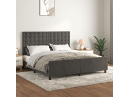 Vidaxl Estrutura De Cama Sem Colchão 160x200 Cm Veludo Cinzento-escuro