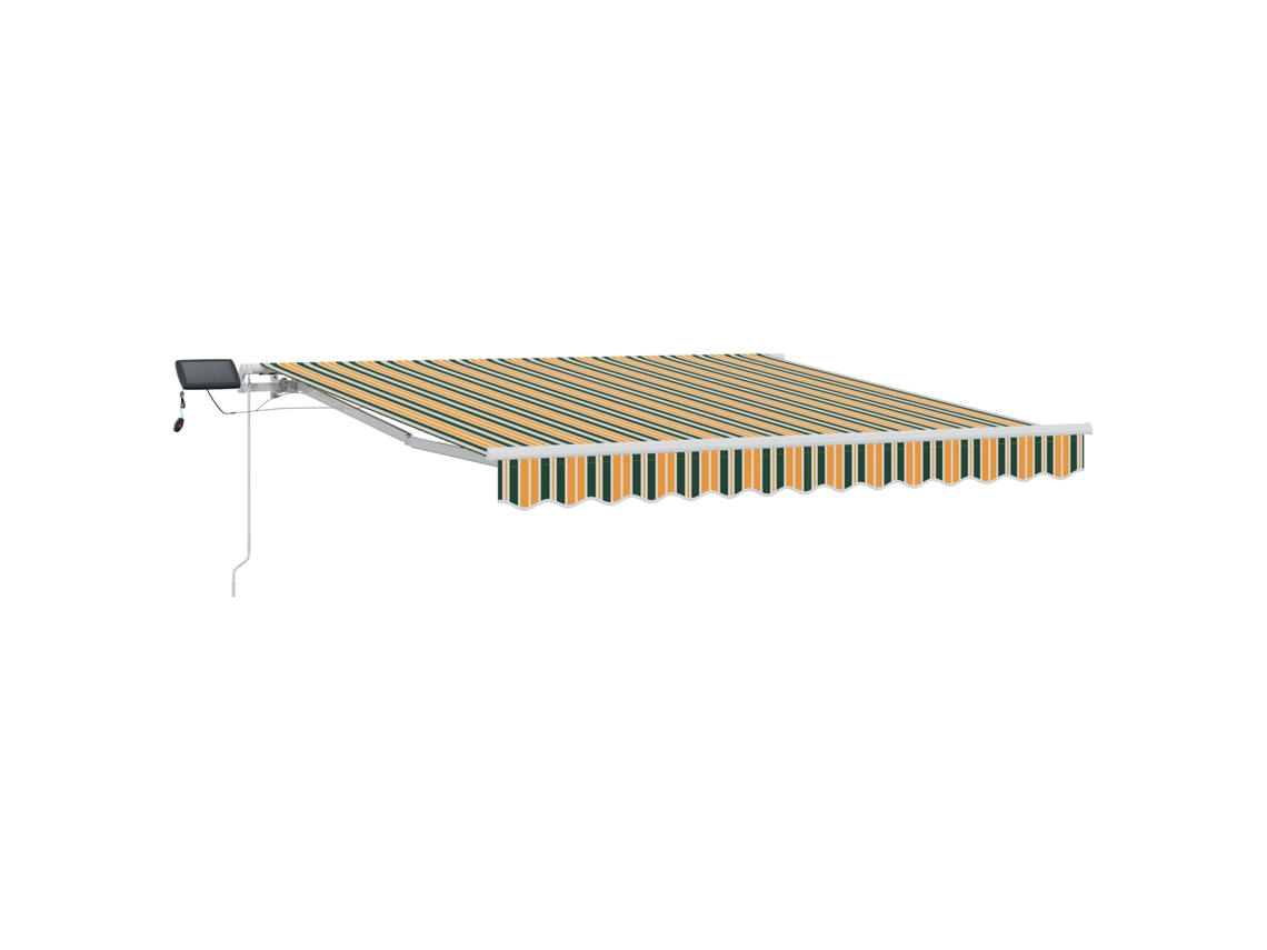 Conjunto 1 Toldo Retrátil Vidaxl Verde Tecido (300 X 250 Cm)