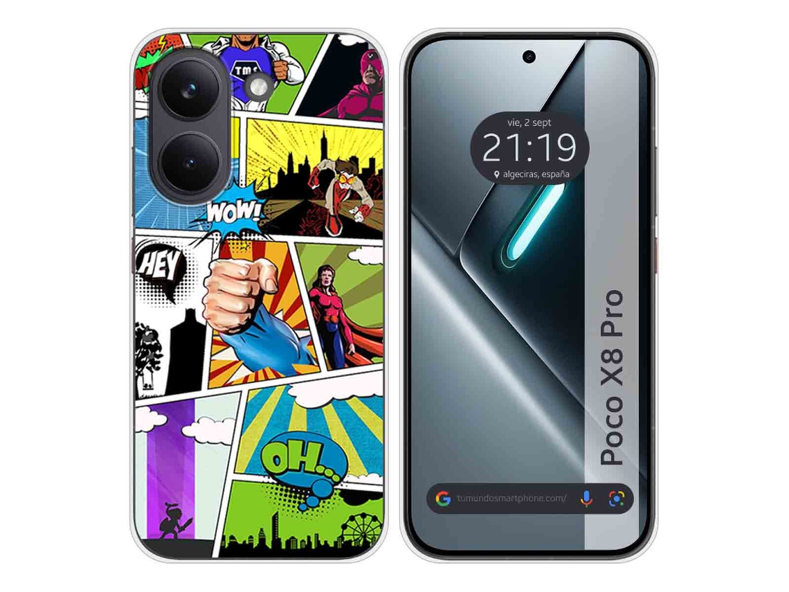 Capa Tumundosmartphone De Silicone Para Xiaomi Poco X8 Pro 5g Com Estampa De Quadrinhos