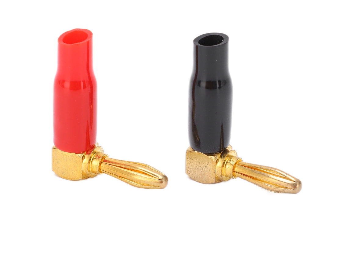 Plugue Banana de Ângulo Reto 90° 4mm Conector Pvc+latão Acessório Teste Energia S/MARCA