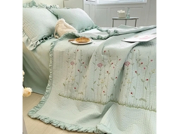 Conjunto de 1/3/4 Peças Bduck com Edredom Verão Bordado Floral Babados Colcha Acolchoada Estilo Princesa Cober