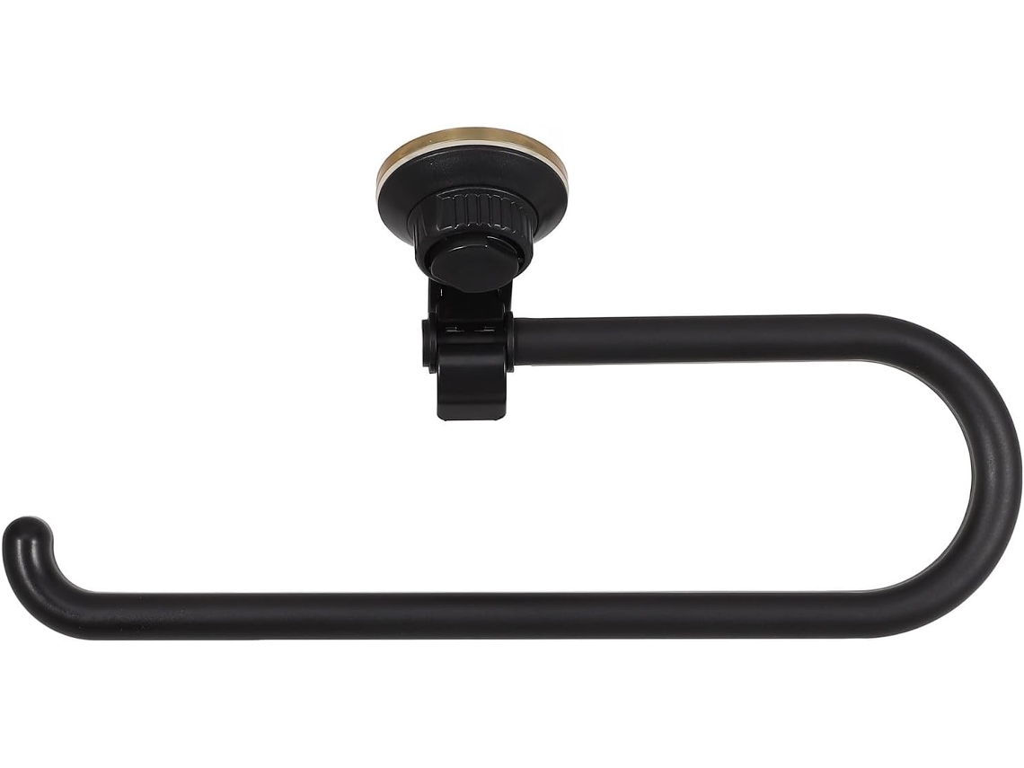 Suporte De Parede Para Papel Toalha Adorainbow Em Abs Preto Com Design Que Economiza Espaço, Ideal Para Banheiro E
