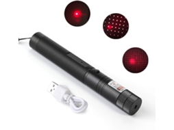 Lanterna Led Portátil de Alta Potência com Carregamento Usb Verde Vermelho Foco Ajustável com Mini Portátil À Prova D'Água