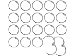Conjunto De 20 Argolas Metálicas 2, 2x 20mm, Resistentes E Em Aço Inoxidável, Ideais Para Encadernar Fichas, Álbuns E