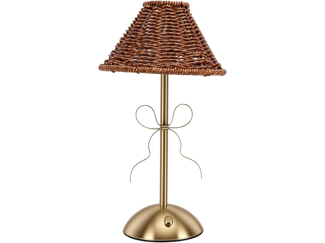 Luminária de mesa encantadora com laço, controle por toque e brilho ajustável para casa, mesa de trabalho e como luz noturna.