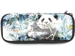 Estojo para lápis com estampa de panda, grande capacidade, organizador para marcadores e maquiagem, ideal para a escola.