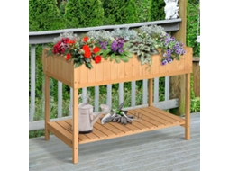 Mesa De Transplante E Canteiro De Semeadura Com 8 Compartimentos, Drenagem E Bandeja, Madeira De Abeto Maciça, 110×46×76cm