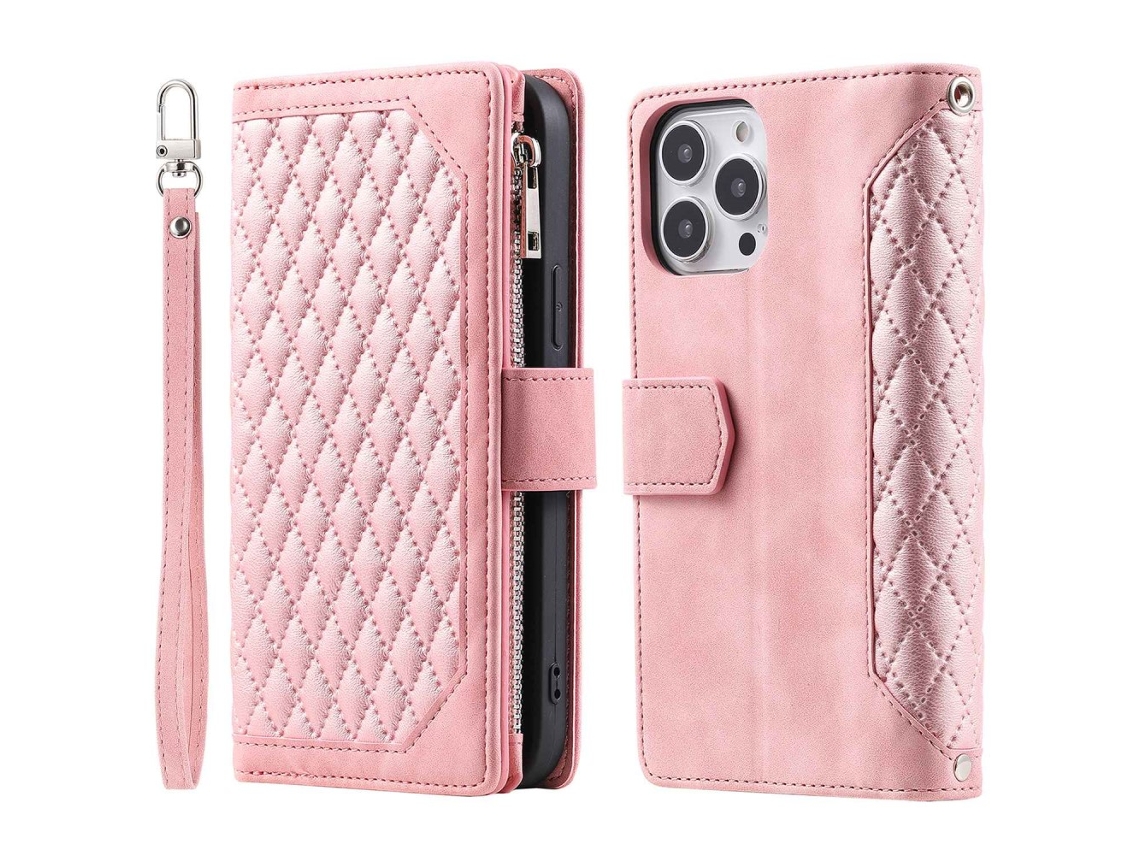 Capa Pega Inch Para Iphone 12 Pro Max Pele Sintética Rosa