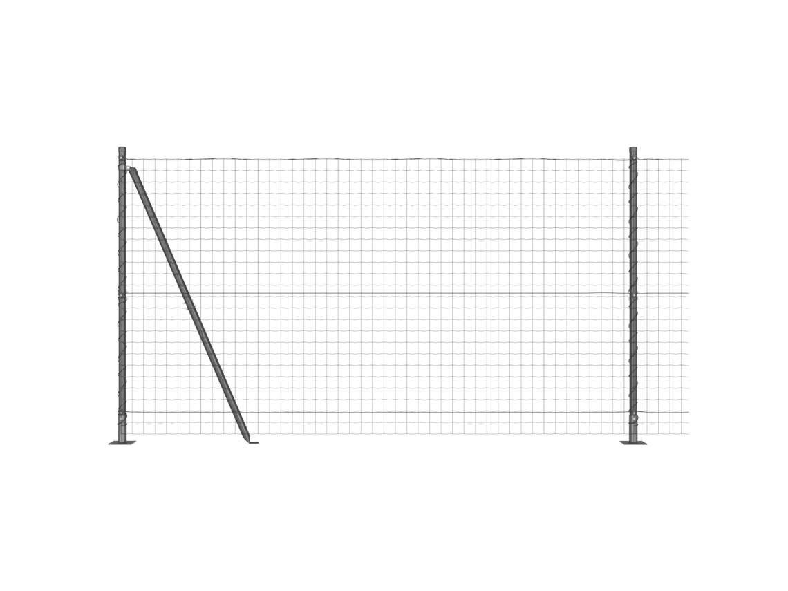 Conjunto 1 Cerca Externa Vidaxl Cinzento Aço (25 X 1,2 M)