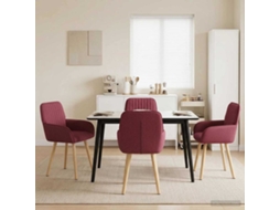 Vidaxl Cadeiras De Jantar 4 Unid. Tecido Vinho Vermelho