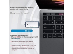 Lurelia Gravador De Voz Usb 4gb Com Usb Recarregável, Ativação Por Voz Para Reuniões, Conferências