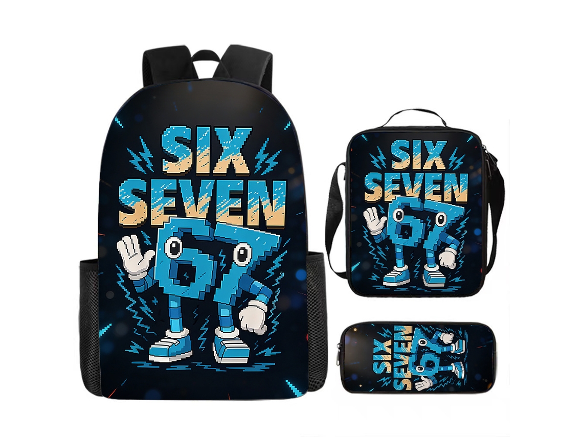 Mochila Infantil Six Seven, Espaçosa E Ideal Para Estudantes, Com Compartimento De Armazenamento*mochila De 16 Polegadas*2 2 Mochila De 16 Polegadas