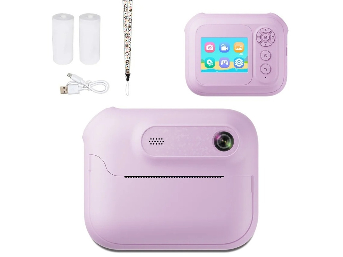 Câmera digital HD Yizhood para adolescentes, câmera roxa portátil recarregável por USB com vários efeitos de filtro rosa