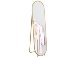 Espelho de Pé Metal e Vidro Cor Ouro 40x4x160 cm Homcom