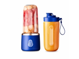 Liquidificador Portátil Recarregável Usb-c Com 2 Copos, Azul, 10 Lâminas, Para Frutas E Legumes