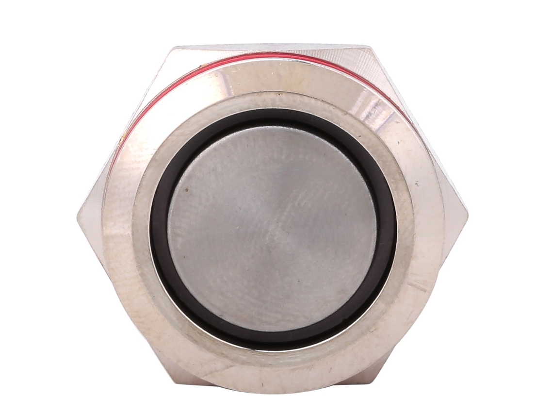 Interruptor De Botão Push Com Trava Automática Dc9~30v 19mm 1no 1nc Com Luz Azul Shell Aço Inoxidável