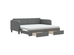 Daybed With Trundle, Daybeds With Trundles Vidaxl Cinzeto Tecido (90 X 200 Cm)