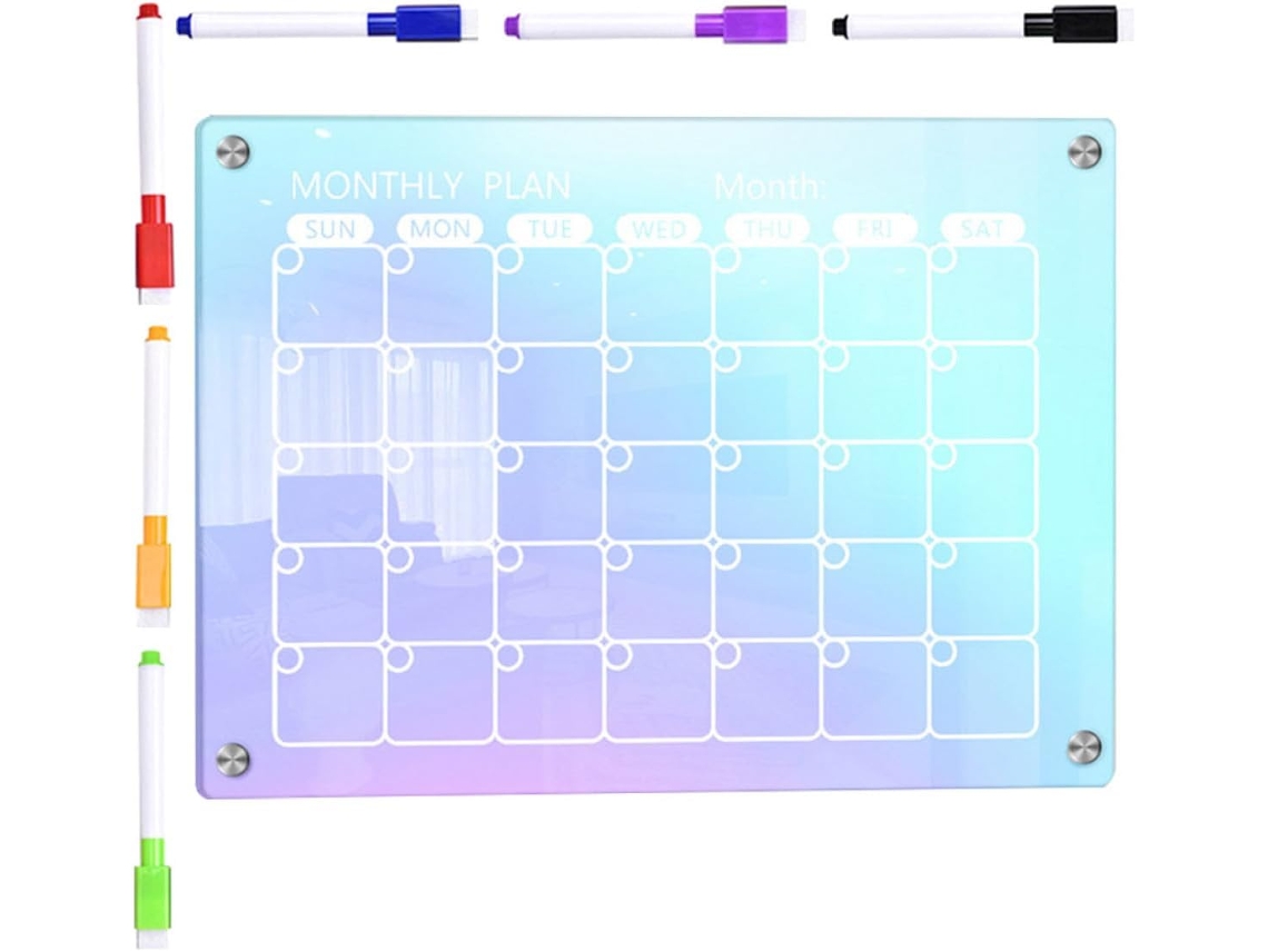 Quadro de Mesa Acrílico Apagável a Seco Amosfun, Durável e Colorido, Conjunto Criativo 1 Peça para Planejament