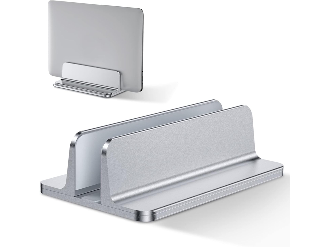 Lurelia Suporte Vertical Para Portátil Ajustável, Antiderrapante, Em Liga De Alumínio, Compatível Com Macbook, Em Prateado