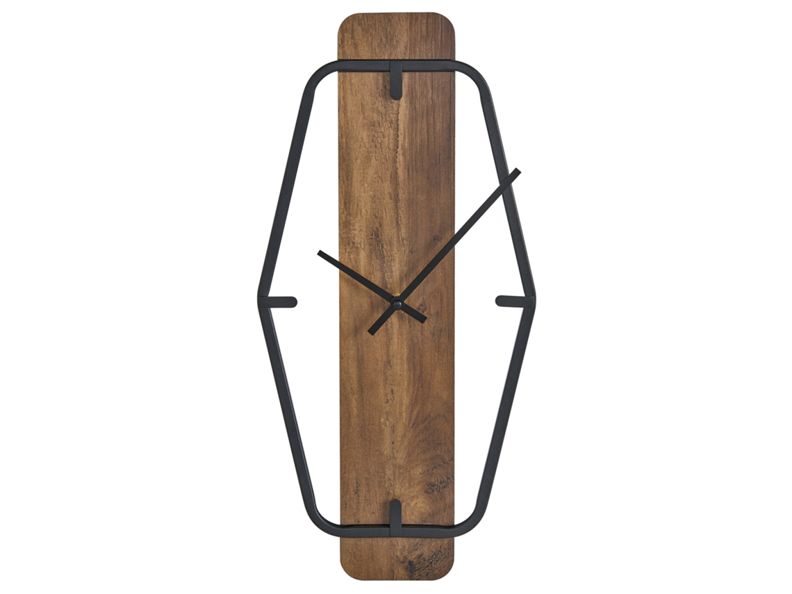 Relógio De Parede Beliani Clisson De Mdf Castanho 25x4x51