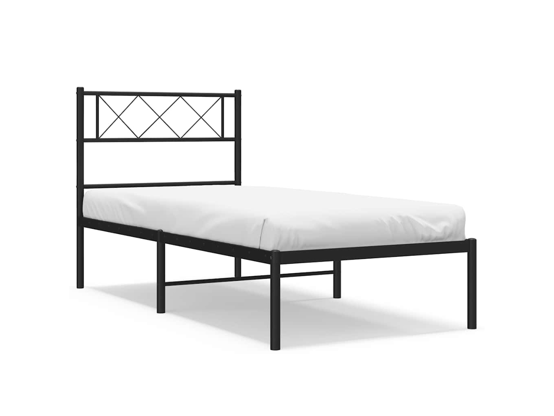Metal Bed Frame, Metal Bed Frames Vidaxl Preto Aço (100 X 200 Cm)