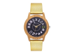 Reloj De Cuarzo Con Correa De Silicona Unisex Zhoulianfa Dorado Dial Redondo Casual