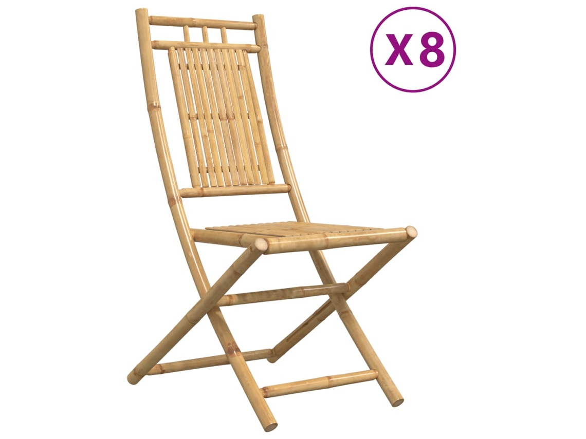 Maison Exclusive - Cadeiras De Jardim Dobráveis 8 Pcs 46x66x99 Cm Bambu