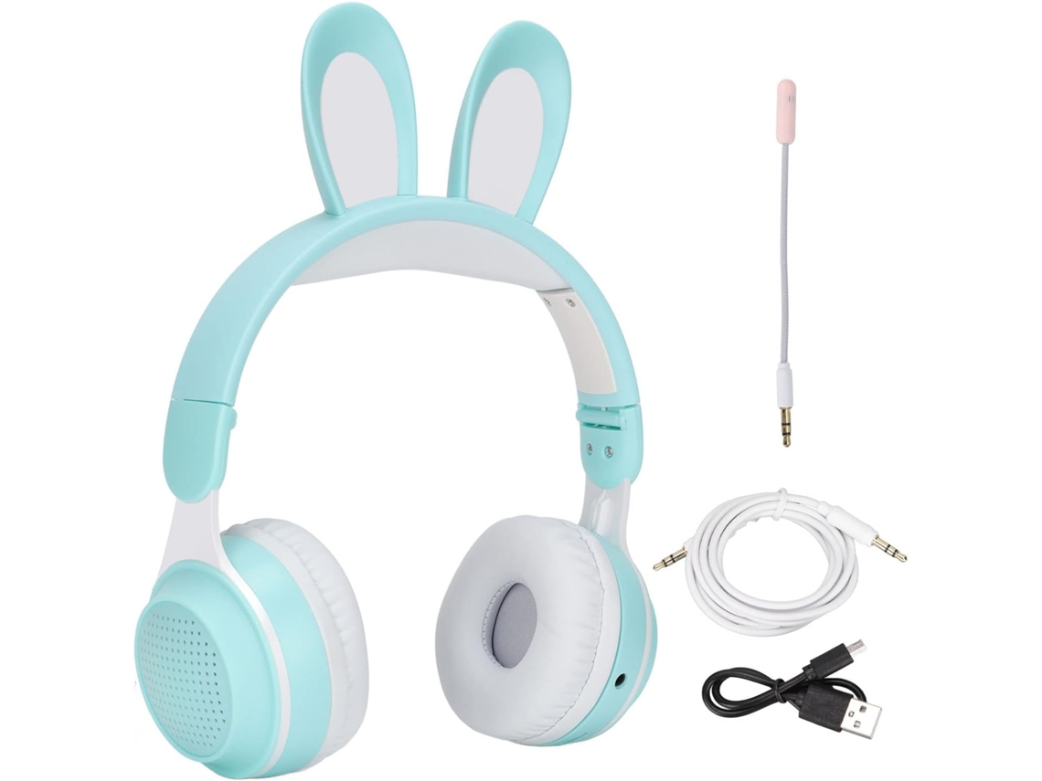 Fones De Ouvido Cocoarm Dobráveis Em Formato Coelho, Sem Fio, Com Bluetooth, Luz Led, Arco De Cabeça Ajustável, 12 Horas