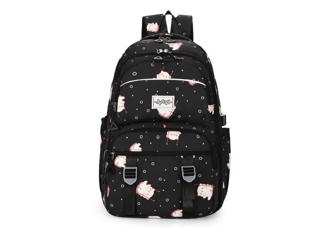 Mochila Escolar Impermeável De Grande Capacidade Com Compartimentos E Alças Acolchoadas Preto Elysve