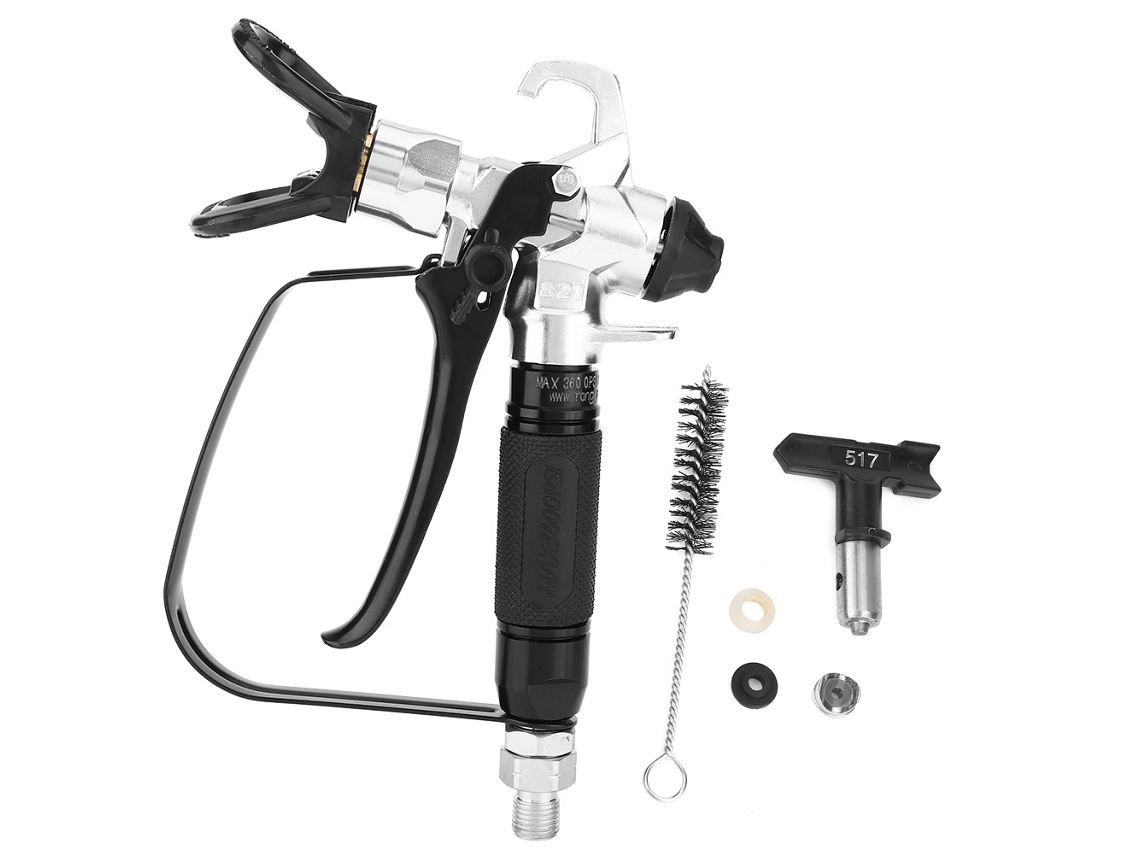 Pistola De Pintura Aireada Com Conector De Alimentação G1/4in 3600psi Bico 517 Alta Pressão