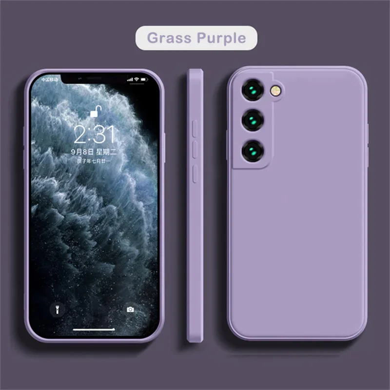 Capa De Silicone (roxa Clara, Galaxy S23) Para Celular Samsung, Capa Traseira Resistente A Impactos.