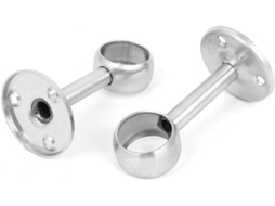 Suporte de Parede para Varão de Roupas em Aço Inoxidável, 25mm de Diâmetro, 8 Peças CHABERLU