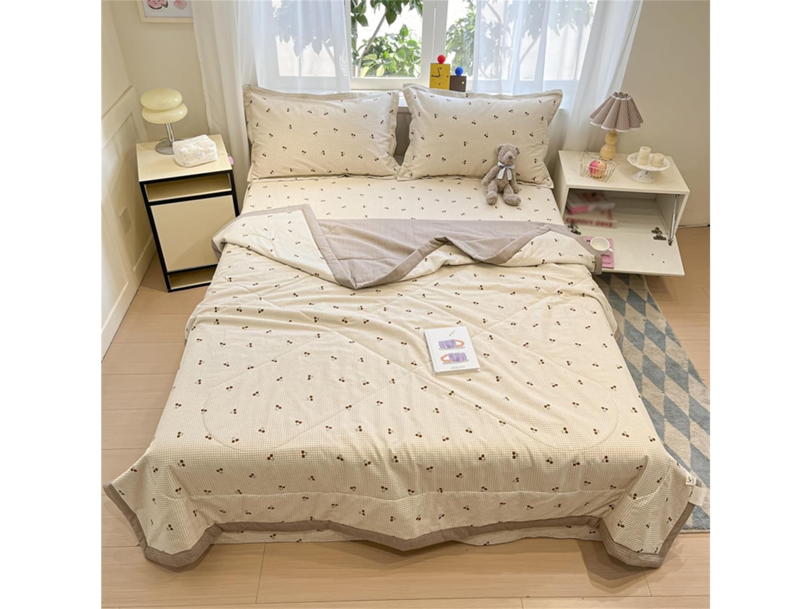 Colcha Acolchoada Fansu em Algodão Ideal para Ar Condicionado 100% Conjunto de Cama Sofá com Estampa Nórdica 1