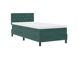 Conjunto 1 Cama Box Vidaxl Verde Veludo (90 X 190 Cm)