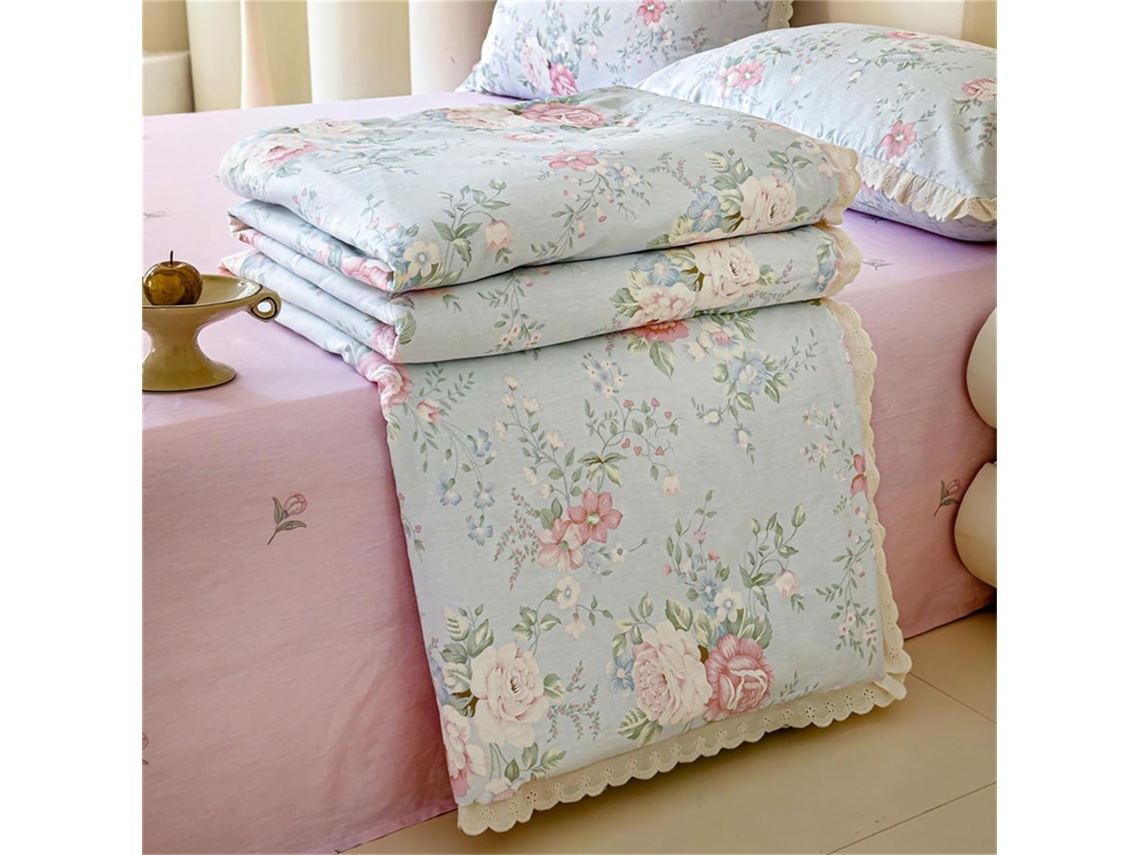 Colcha Acolchoada Fansu Capa de Cama Manta para Ar Condicionado Edredom Conjunto 100% Algodão Sofá com Estampa