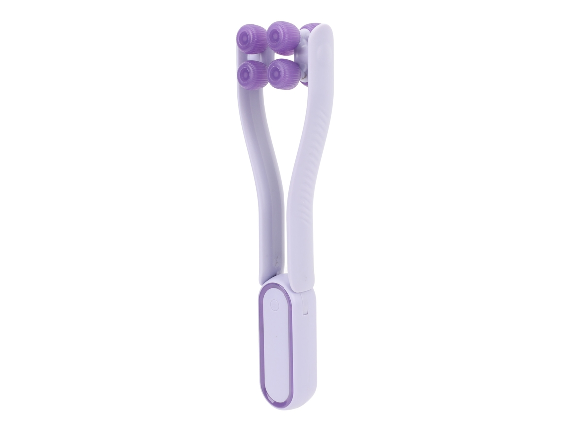 Massageador De Rolo Facial V Para Modelagem E Aprimoramento De Contornos Com 8 Rodas De Flor Roxo